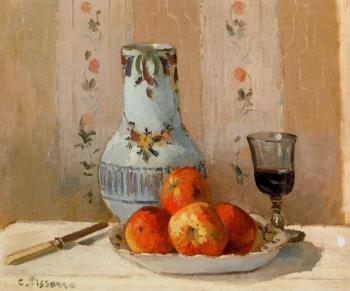 Camille Pissarro : Still Life with Apples and Pitcher